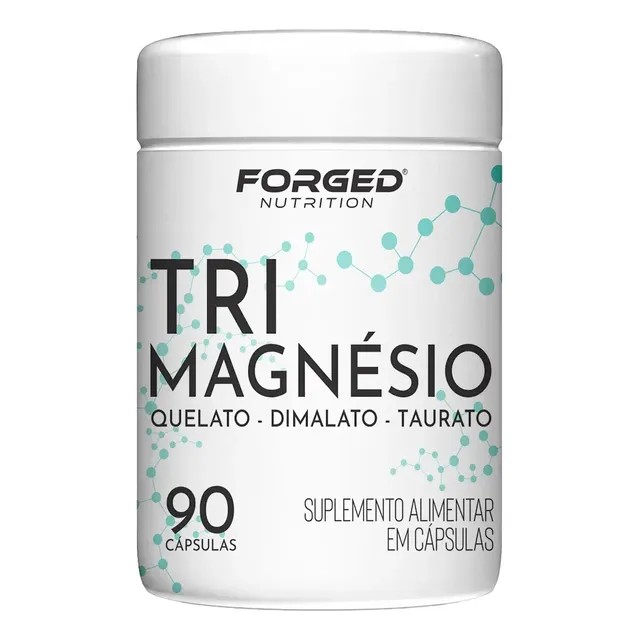 Tri Magnésio Quelato, Dimalato e Taurato, 90 cápsulas de alta absorção (Forged Nutrition)