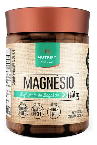 Magnésio Bisglicinato Nutrify 60 cápsulas